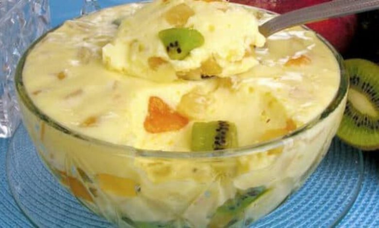 Mousse de salada de frutas receitasdepesos.com.br