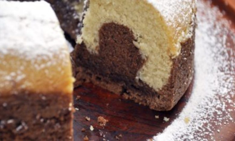 Dois sabores: bolo mesclado cupcakeando.com.br