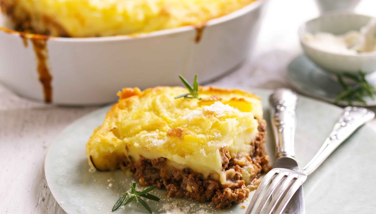 Escondidinho de Carne Moída com Purê de Macaxeira