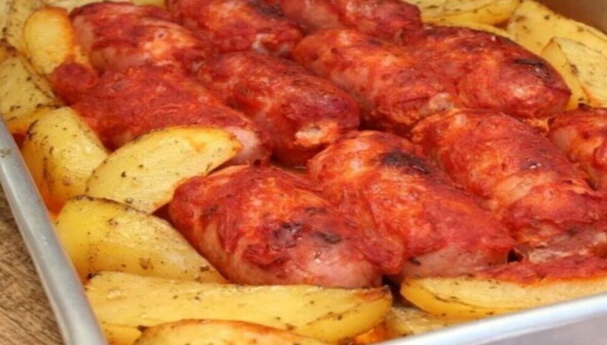 Linguiça com Batatas no Forno