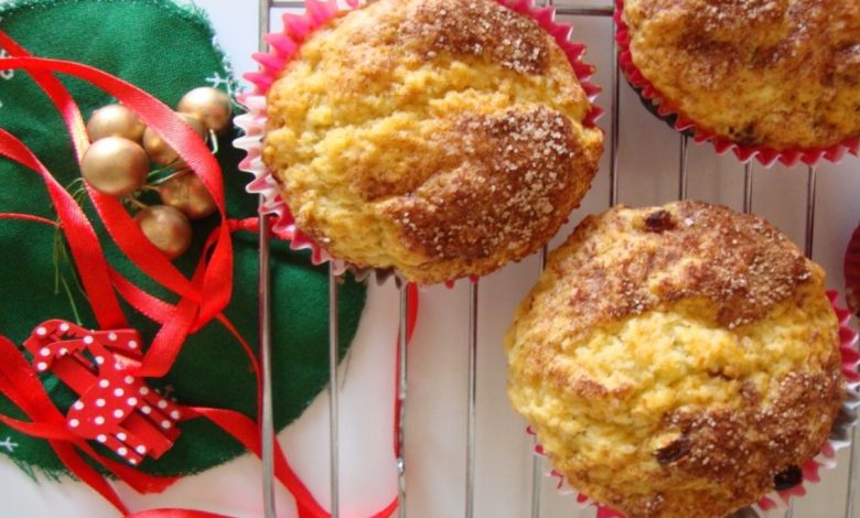 muffins de manhã de natal