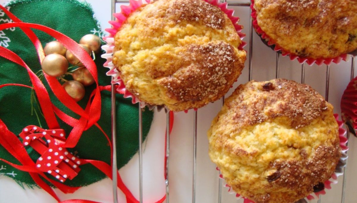 muffins de manhã de natal